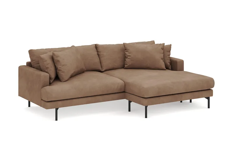 Menard 4-sits Högervänd L-formad Divansoffa i Manchester - Brun - Möbler - Soffa - Divansoffor & schäslongsoffa