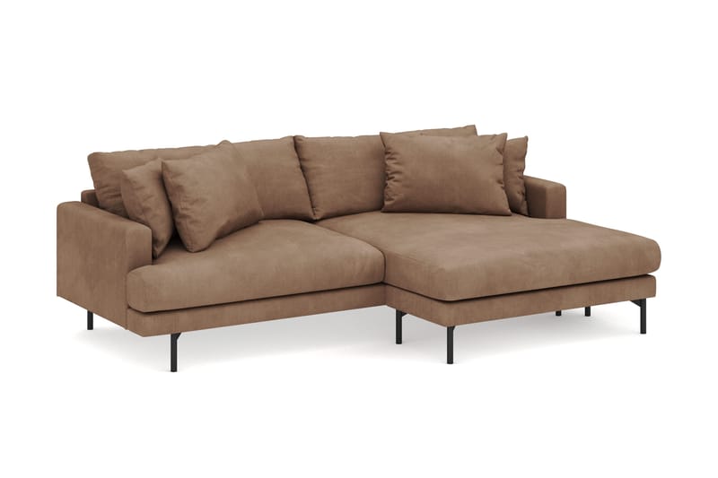 Menard 4-sits Högervänd L-formad Divansoffa i Manchester - Brun - Möbler - Soffa - Divansoffor & schäslongsoffa