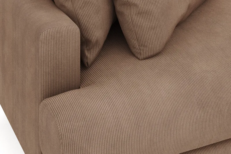 Menard 4-sits Högervänd L-formad Divansoffa i Manchester - Brun - Möbler - Soffa - Divansoffor & schäslongsoffa