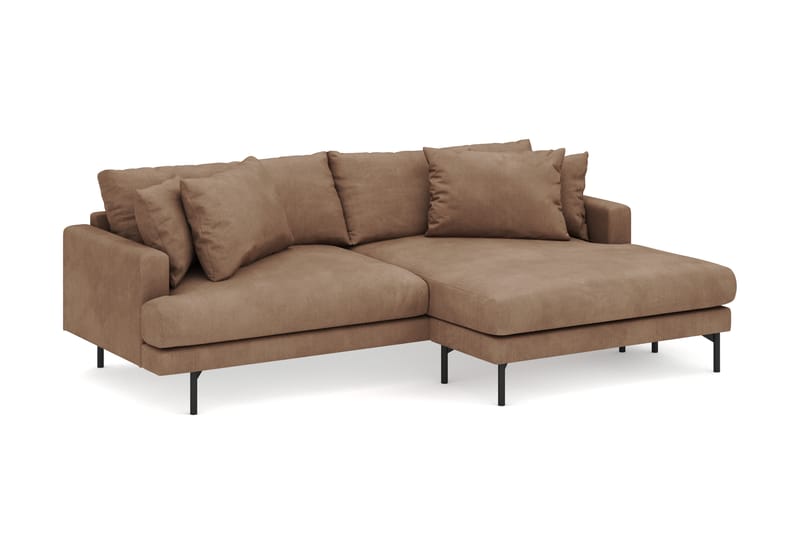Menard 4-sits Högervänd L-formad Divansoffa i Manchester - Brun - Möbler - Soffa - Divansoffor & schäslongsoffa