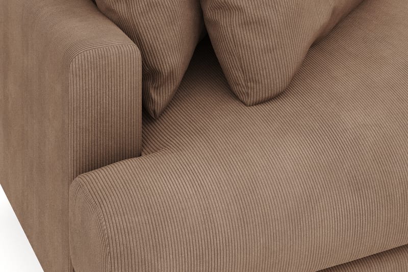 Menard 4-sits Högervänd L-formad Divansoffa i Manchester - Brun - Möbler - Soffa - Divansoffor & schäslongsoffa