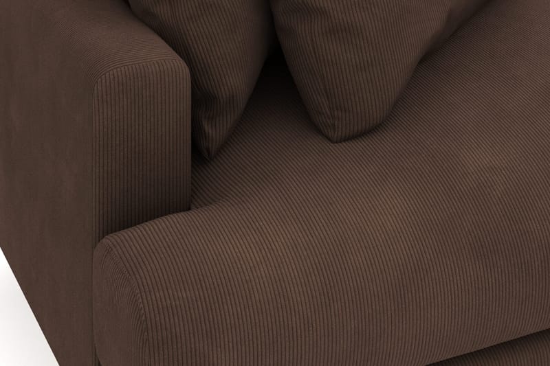 Menard 4-sits Högervänd L-formad Divansoffa i Manchester - Brun - Möbler - Soffa - Divansoffor & schäslongsoffa