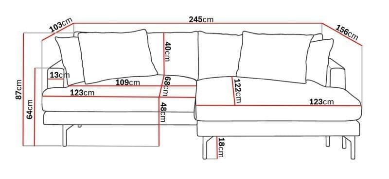 Menard 4-sits Högervänd L-formad Divansoffa i Manchester - Greige - Möbler - Soffa - Divansoffor & schäslongsoffa