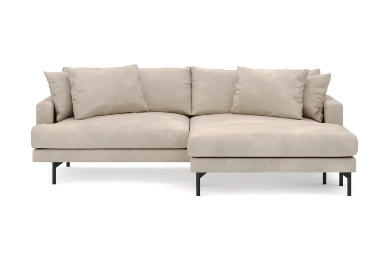 Menard 4-sits Högervänd L-formad Divansoffa i Manchester - Greige - Möbler - Soffa - Divansoffor & schäslongsoffa