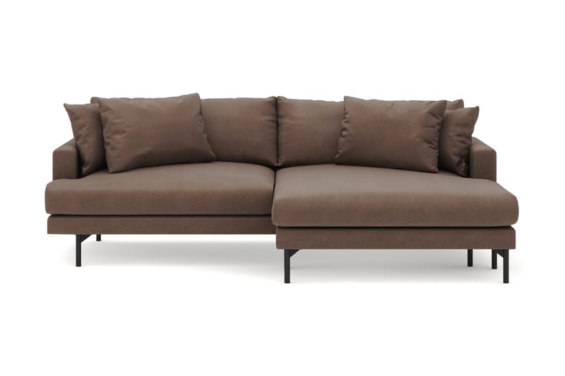Menard 4-sits Högervänd L-formad Divansoffa i Tyg - Brun - Möbler - Soffa - Divansoffor & schäslongsoffa