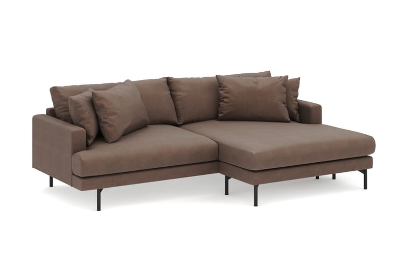 Menard 4-sits Högervänd L-formad Divansoffa i Tyg - Brun - Möbler - Soffa - Divansoffor & schäslongsoffa