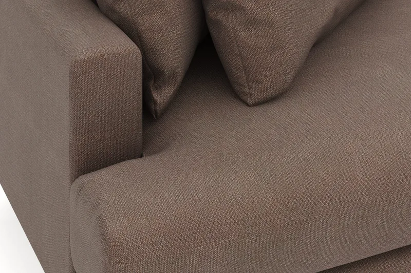 Menard 4-sits Högervänd L-formad Divansoffa i Tyg - Brun - Möbler - Soffa - Divansoffor & schäslongsoffa