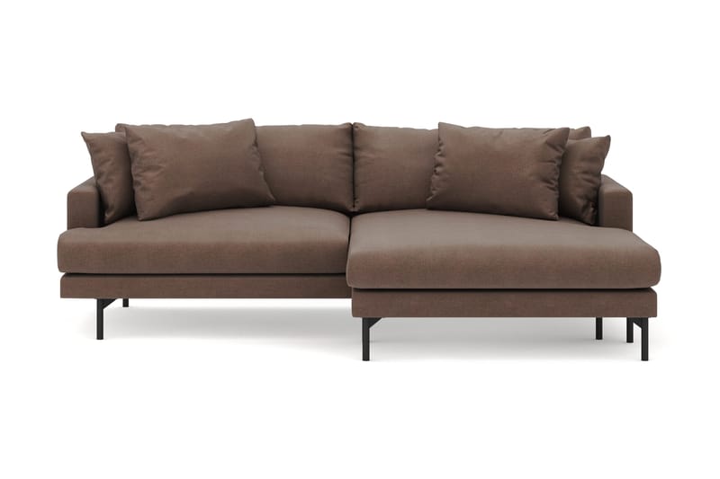 Menard 4-sits Högervänd L-formad Divansoffa i Tyg - Brun - Möbler - Soffa - Divansoffor & schäslongsoffa