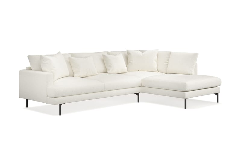Menard 4-sits Högervänd L-formad Djup Schäslongsoffa i Bouclé - Vit - Möbler - Soffa - Divansoffor & schäslongsoffa