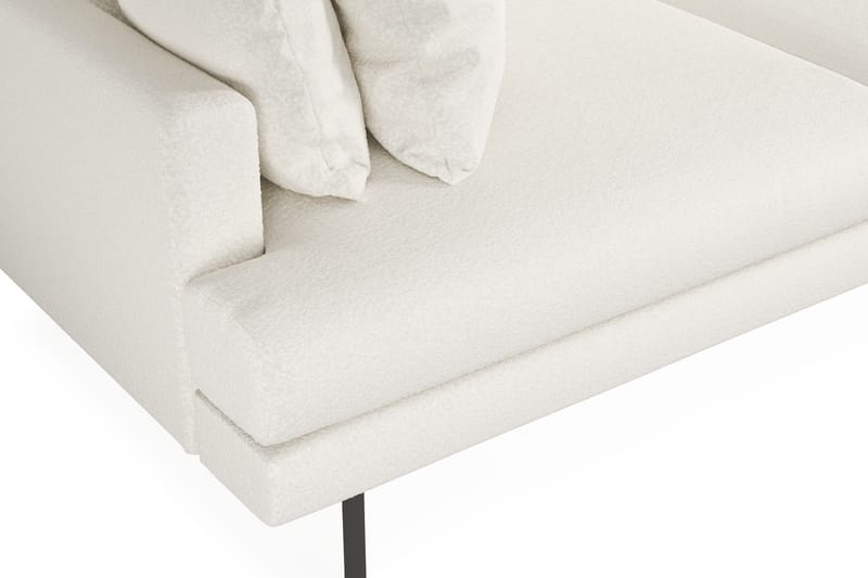 Menard 4-sits Högervänd L-formad Djup Schäslongsoffa i Bouclé - Vit - Möbler - Soffa - Divansoffor & schäslongsoffa