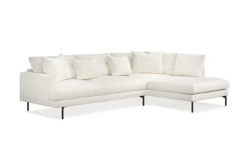 Menard 4-sits Högervänd L-formad Djup Schäslongsoffa i Bouclé - Vit - Möbler - Soffa - Divansoffor & schäslongsoffa