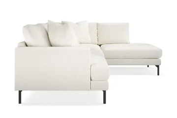Menard 4-sits Högervänd L-formad Djup Schäslongsoffa i Bouclé - Vit - Möbler - Soffa - Divansoffor & schäslongsoffa