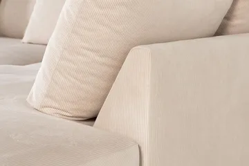Menard 4-sits Högervänd L-formad Djup Schäslongsoffa i Manchester - Beige - Möbler - Soffa - Divansoffor & schäslongsoffa