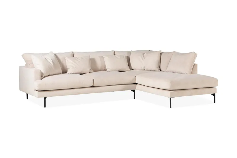 Menard 4-sits Högervänd L-formad Djup Schäslongsoffa i Manchester - Beige - Möbler - Soffa - Divansoffor & schäslongsoffa