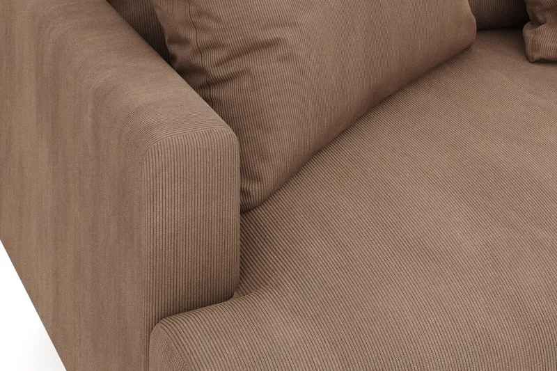 Menard 4-sits Högervänd L-formad Djup Schäslongsoffa i Manchester - Brun - Möbler - Soffa - Divansoffor & schäslongsoffa