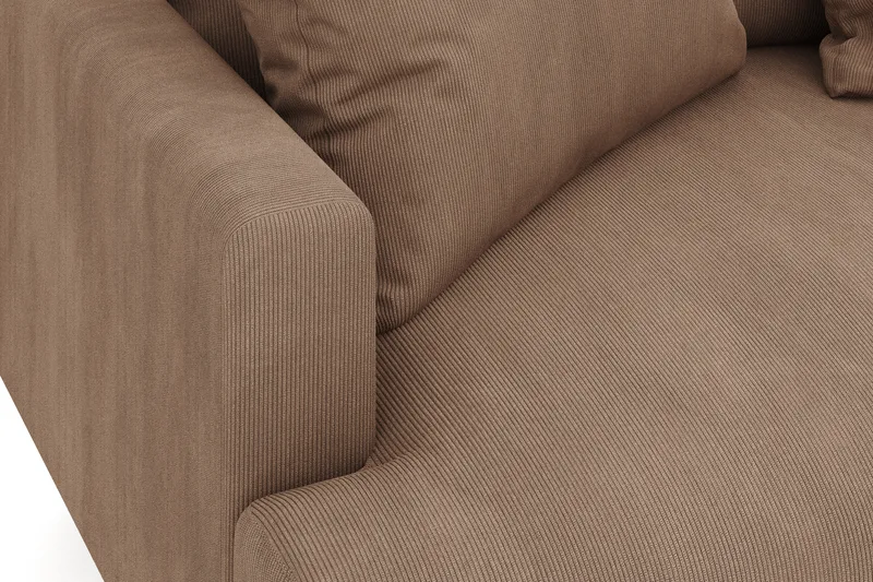 Menard 4-sits Högervänd L-formad Djup Schäslongsoffa i Manchester - Brun - Möbler - Soffa - Divansoffor & schäslongsoffa