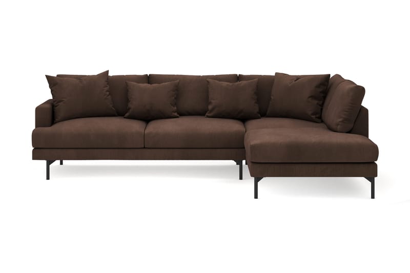 Menard 4-sits Högervänd L-formad Djup Schäslongsoffa i Manchester - Brun - Möbler - Soffa - Divansoffor & schäslongsoffa