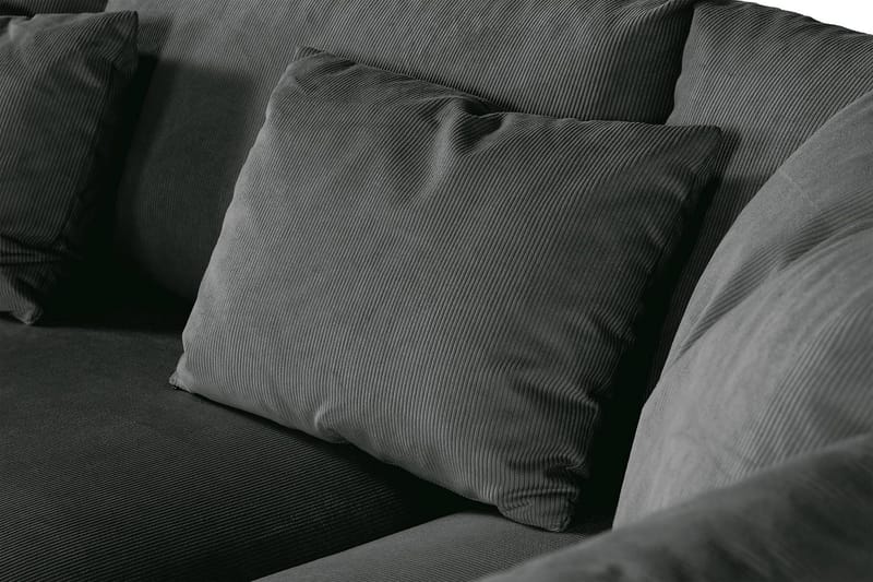 Menard 4-sits Högervänd L-formad Djup Schäslongsoffa i Manchester - Grå - Möbler - Soffa - Divansoffor & schäslongsoffa