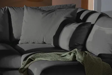 Menard 4-sits Högervänd L-formad Djup Schäslongsoffa i Manchester - Grå - Möbler - Soffa - Divansoffor & schäslongsoffa