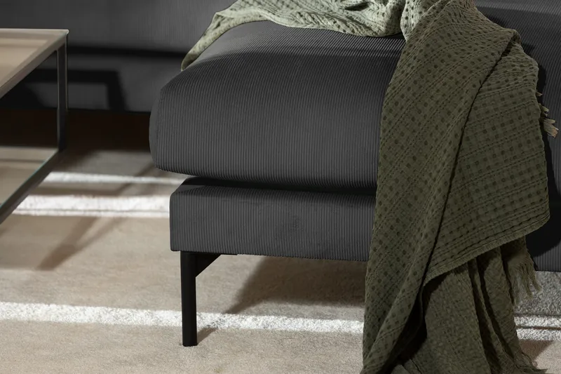 Menard 4-sits Högervänd L-formad Djup Schäslongsoffa i Manchester - Grå - Möbler - Soffa - Divansoffor & schäslongsoffa