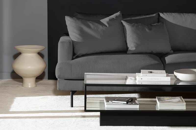 Menard 4-sits Högervänd L-formad Djup Schäslongsoffa i Manchester - Grå - Möbler - Soffa - Divansoffor & schäslongsoffa