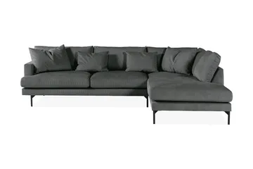 Menard 4-sits Högervänd L-formad Djup Schäslongsoffa i Manchester - Grå - Möbler - Soffa - Divansoffor & schäslongsoffa