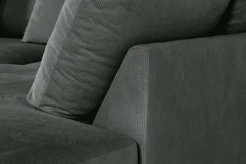 Menard 4-sits Högervänd L-formad Djup Schäslongsoffa i Manchester - Grå - Möbler - Soffa - Divansoffor & schäslongsoffa