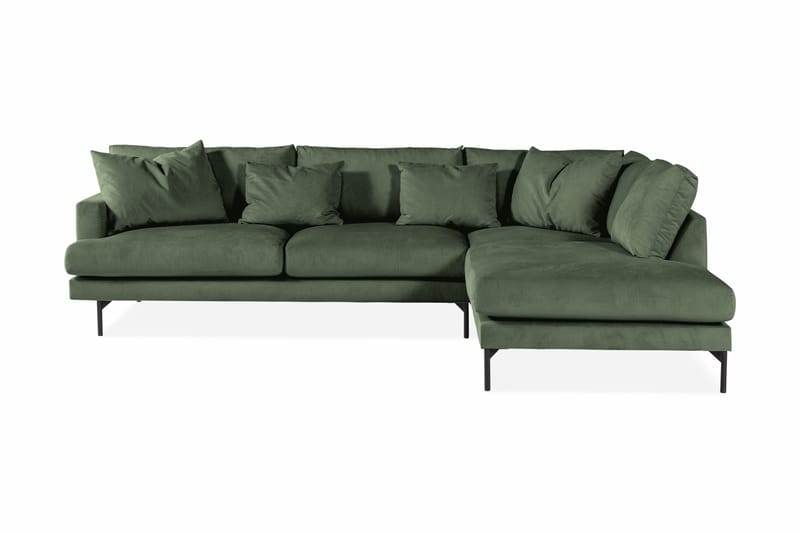 Menard 4-sits Högervänd L-formad Djup Schäslongsoffa i Manchester - Grön - Möbler - Soffa - Divansoffor & schäslongsoffa