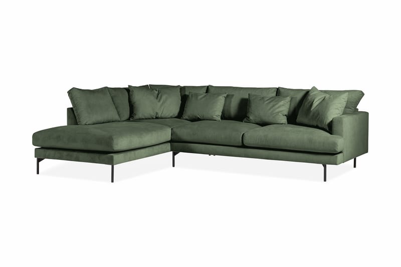 Menard 4-sits Högervänd L-formad Djup Schäslongsoffa i Manchester - Grön - Möbler - Soffa - Divansoffor & schäslongsoffa