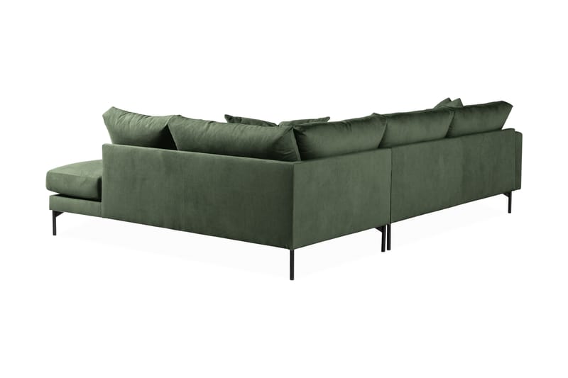 Menard 4-sits Högervänd L-formad Djup Schäslongsoffa i Manchester - Grön - Möbler - Soffa - Divansoffor & schäslongsoffa
