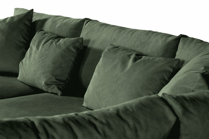 Menard 4-sits Högervänd L-formad Djup Schäslongsoffa i Manchester - Grön - Möbler - Soffa - Divansoffor & schäslongsoffa