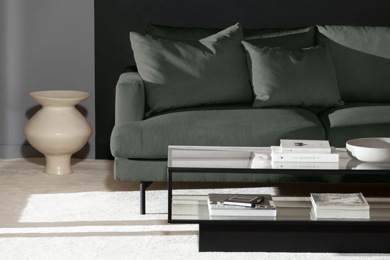 Menard 4-sits Högervänd L-formad Djup Schäslongsoffa i Manchester - Grön - Möbler - Soffa - Divansoffor & schäslongsoffa