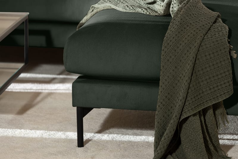 Menard 4-sits Högervänd L-formad Djup Schäslongsoffa i Manchester - Grön - Möbler - Soffa - Divansoffor & schäslongsoffa