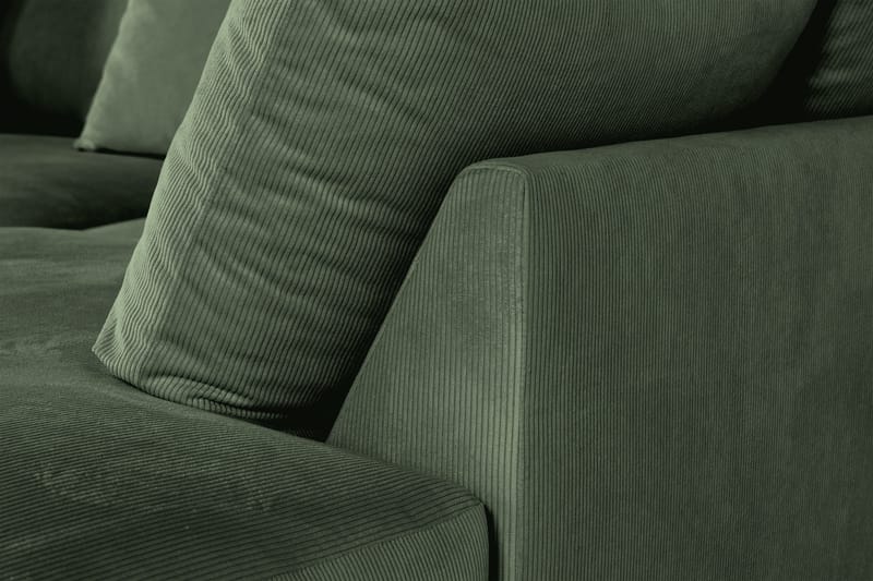 Menard 4-sits Högervänd L-formad Djup Schäslongsoffa i Manchester - Grön - Möbler - Soffa - Divansoffor & schäslongsoffa