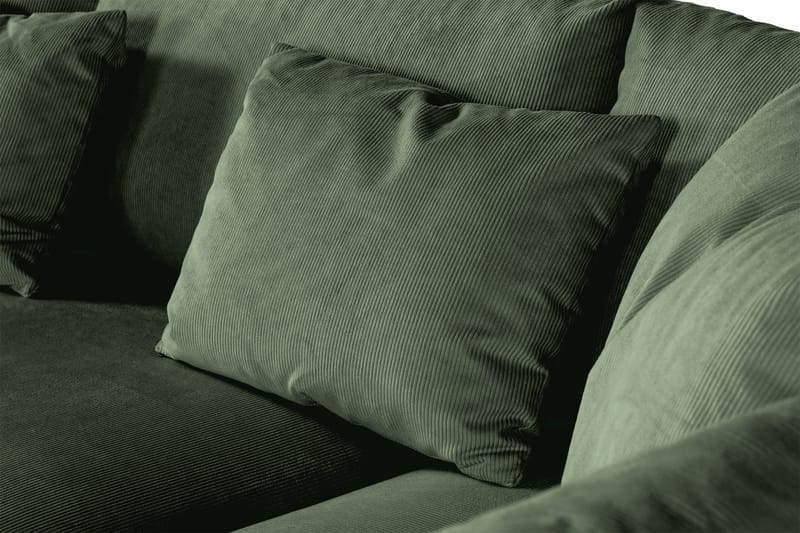 Menard 4-sits Högervänd L-formad Djup Schäslongsoffa i Manchester - Grön - Möbler - Soffa - Divansoffor & schäslongsoffa