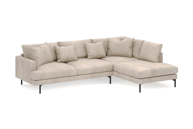 Menard 4-sits Högervänd L-formad Djup Schäslongsoffa i Manchester - Greige - Möbler - Soffa - Divansoffor & schäslongsoffa
