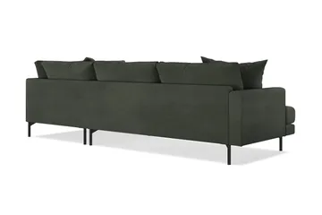 Menard 4-sits Högervänd L-formad Djup Schäslongsoffa i Manchester - Mörkgrön - Möbler - Soffa - Divansoffor & schäslongsoffa