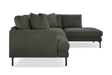 Menard 4-sits Högervänd L-formad Djup Schäslongsoffa i Manchester - Mörkgrön - Möbler - Soffa - Divansoffor & schäslongsoffa