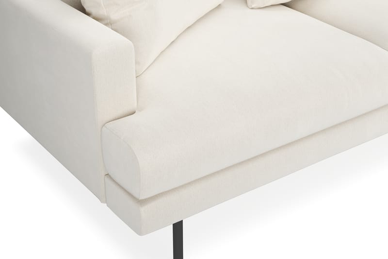 Menard 4-sits Högervänd L-formad Djup Schäslongsoffa i Sammet - Krämvit - Möbler - Soffa - Divansoffor & schäslongsoffa