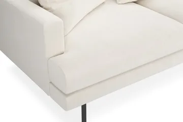 Menard 4-sits Högervänd L-formad Djup Schäslongsoffa i Sammet - Krämvit - Möbler - Soffa - Divansoffor & schäslongsoffa