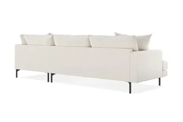 Menard 4-sits Högervänd L-formad Djup Schäslongsoffa i Sammet - Krämvit - Möbler - Soffa - Divansoffor & schäslongsoffa