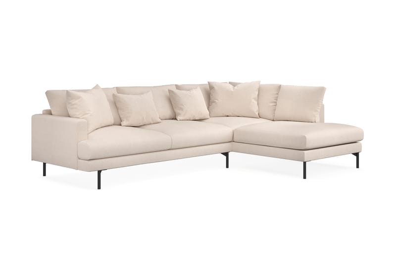 Menard 4-sits Högervänd L-formad Djup Schäslongsoffa i Tyg - Beige - Möbler - Soffa - Divansoffor & schäslongsoffa