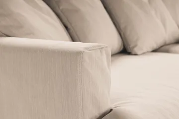 Menard 4-sits Högervänd L-formad Djup Schäslongsoffa i Tyg - Beige - Möbler - Soffa - Divansoffor & schäslongsoffa