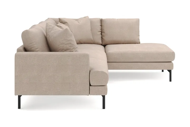 Menard 4-sits Högervänd L-formad Djup Schäslongsoffa i Tyg - Beige - Möbler - Soffa - Divansoffor & schäslongsoffa