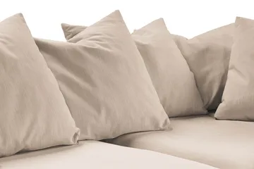 Menard 4-sits Högervänd L-formad Djup Schäslongsoffa i Tyg - Beige - Möbler - Soffa - Divansoffor & schäslongsoffa