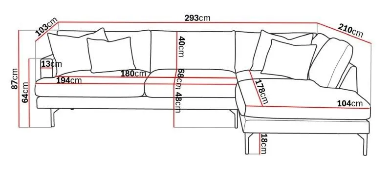 Menard 4-sits Högervänd L-formad Djup Schäslongsoffa i Tyg - Beige - Möbler - Soffa - Divansoffor & schäslongsoffa