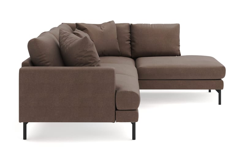 Menard 4-sits Högervänd L-formad Djup Schäslongsoffa i Tyg - Brun - Möbler - Soffa - Divansoffor & schäslongsoffa