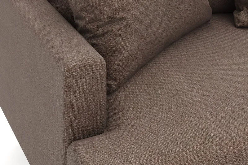 Menard 4-sits Högervänd L-formad Djup Schäslongsoffa i Tyg - Brun - Möbler - Soffa - Divansoffor & schäslongsoffa