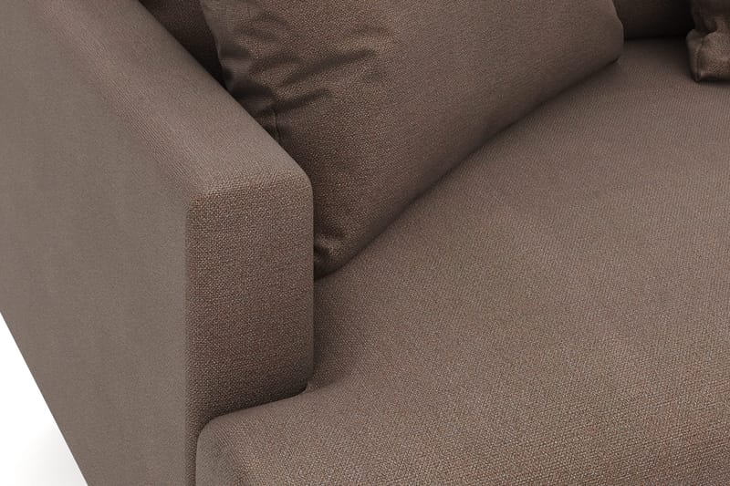 Menard 4-sits Högervänd L-formad Djup Schäslongsoffa i Tyg - Brun - Möbler - Soffa - Divansoffor & schäslongsoffa