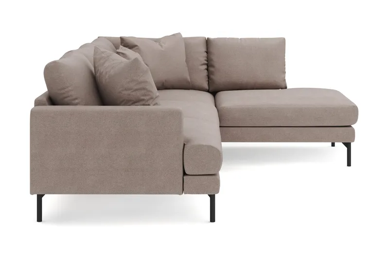 Menard 4-sits Högervänd L-formad Djup Schäslongsoffa i Tyg - Brun - Möbler - Soffa - Divansoffor & schäslongsoffa